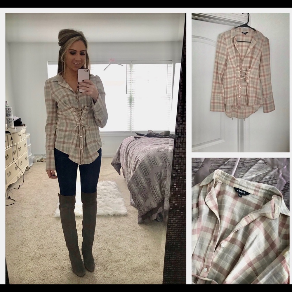 Express plaid corset top
